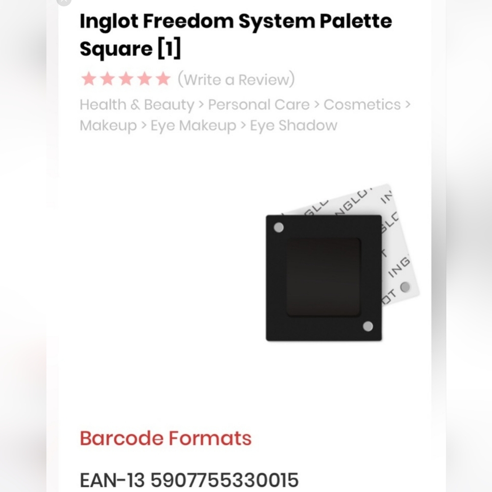 NWT Inglot Freedom System Palette Square